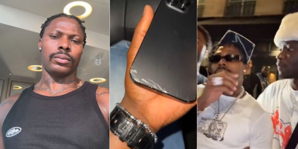 Video shows moment singer Asake angrily breaks fan’s iPhone 16 pro max while trying to take picture with him in Paris 