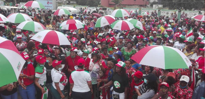 EdoDecides2024: PDP supporters protest at INEC office