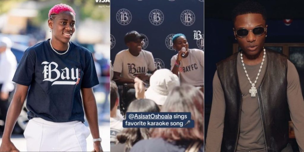 “Even White people can relate” – Heartwarming moment footballer Asisat Oshoala sings Wizkid hit song ‘Ojuelegba’ for her fans in USA