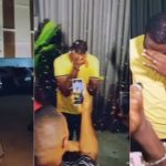 “This is so beautiful to watch” – Sweet video as Mo Bimpe throws Lateef Adedimeji surprise party to celebrate success of his movie ‘Lisabi’