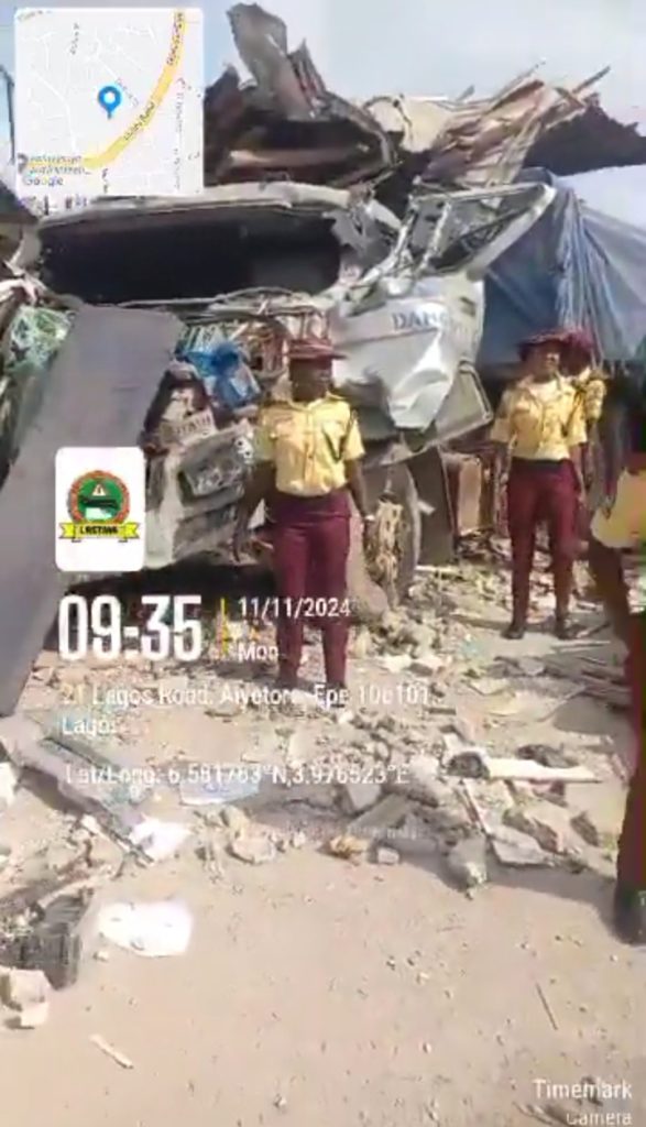 VIDEO: Truck accident claims three lives in Lagos